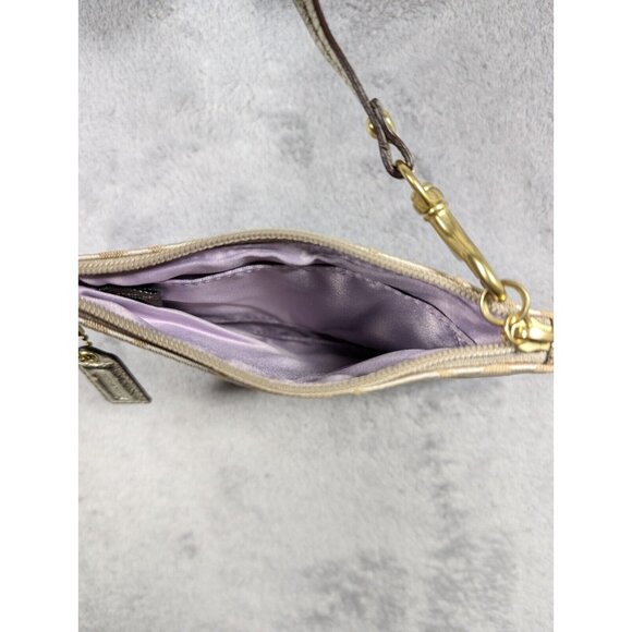 Coach Est 1941 Wristlet Wallet Purse Canvas Classic Signature Wrist Strap Y2K - Picture 7 of 16